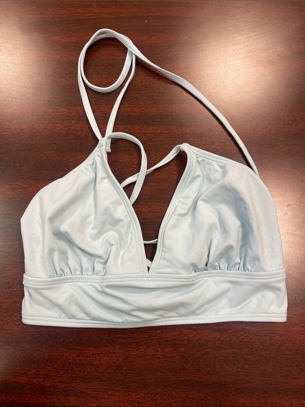 Athleta Pale Blue Strappy Tie-Back Bikini Top Size S - Picture 4 of 5